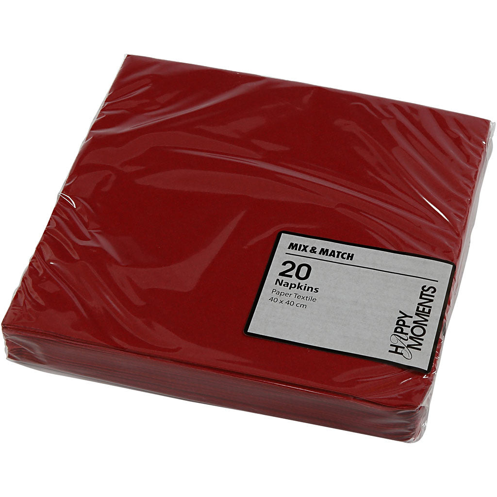 Table Napkins, size 40x40 cm, 60 g, claret, 20 pc/ 1 pack [HOB-598010]