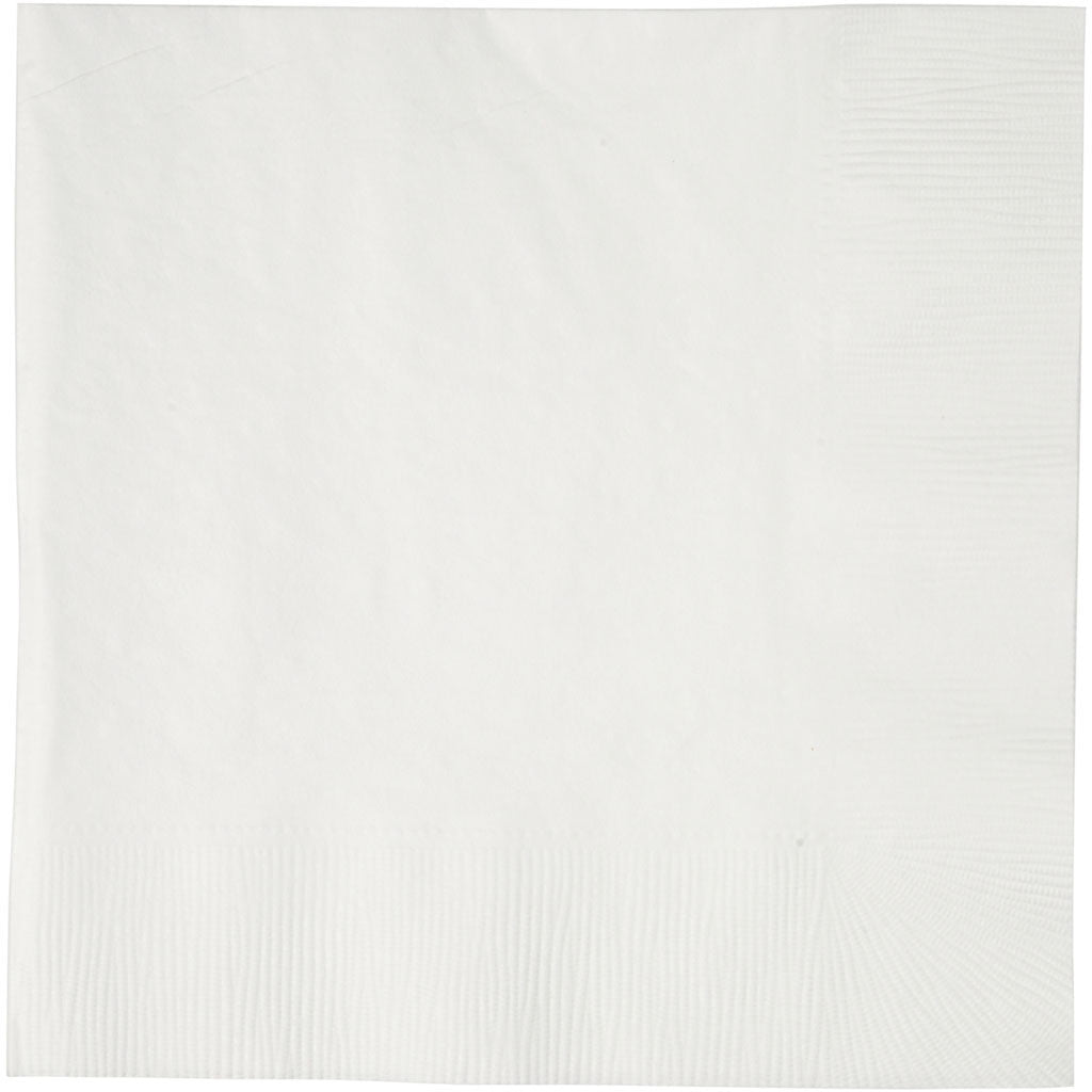 Table Napkins, size 33x33 cm, white, 20 pc/ 1 pack [HOB-599001]