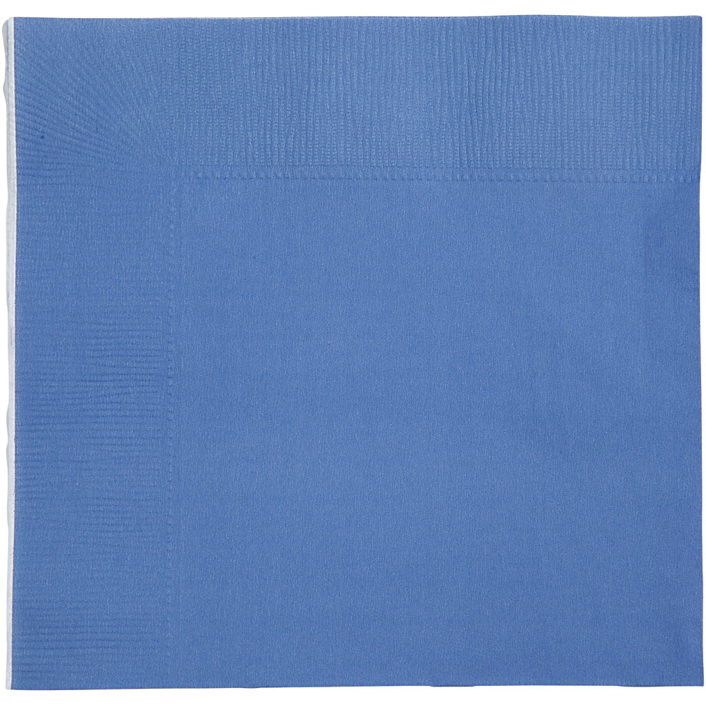 Table Napkins, white back, size 33x33 cm, light blue, 20 pc/ 1 pack [HOB-599011]