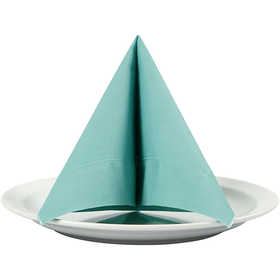 Table Napkins, white back, size 33x33 cm, light turquoise, 20 pc/ 1 pack [HOB-599016]