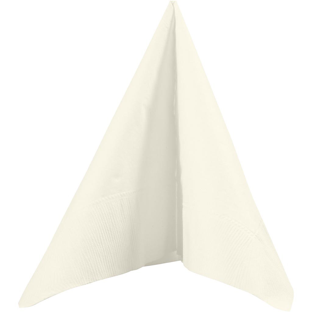 Table Napkins, white back, size 33x33 cm, off-white, 20 pc/ 1 pack [HOB-599021]