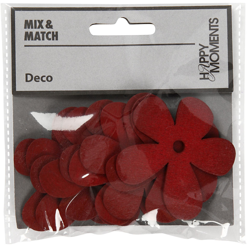 Flower, size 57x51 mm, thickness 2 mm, claret, 10 pc/ 1 pack [HOB-599303]