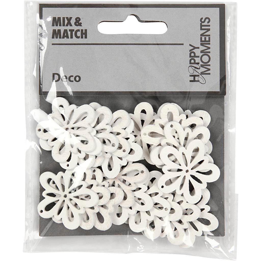 Flower, dia. 27 mm, thickness 1,7 mm, off-white, 20 pc/ 1 pack [HOB-599421]
