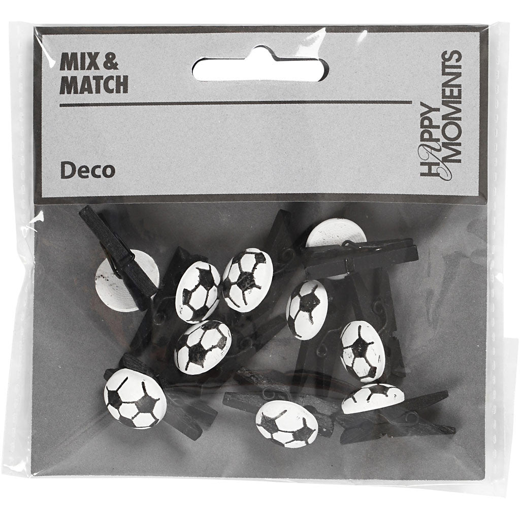 Football Peg, size 14x25 mm, thickness 12 mm, black, 10 pc/ 1 pack [HOB-599702]