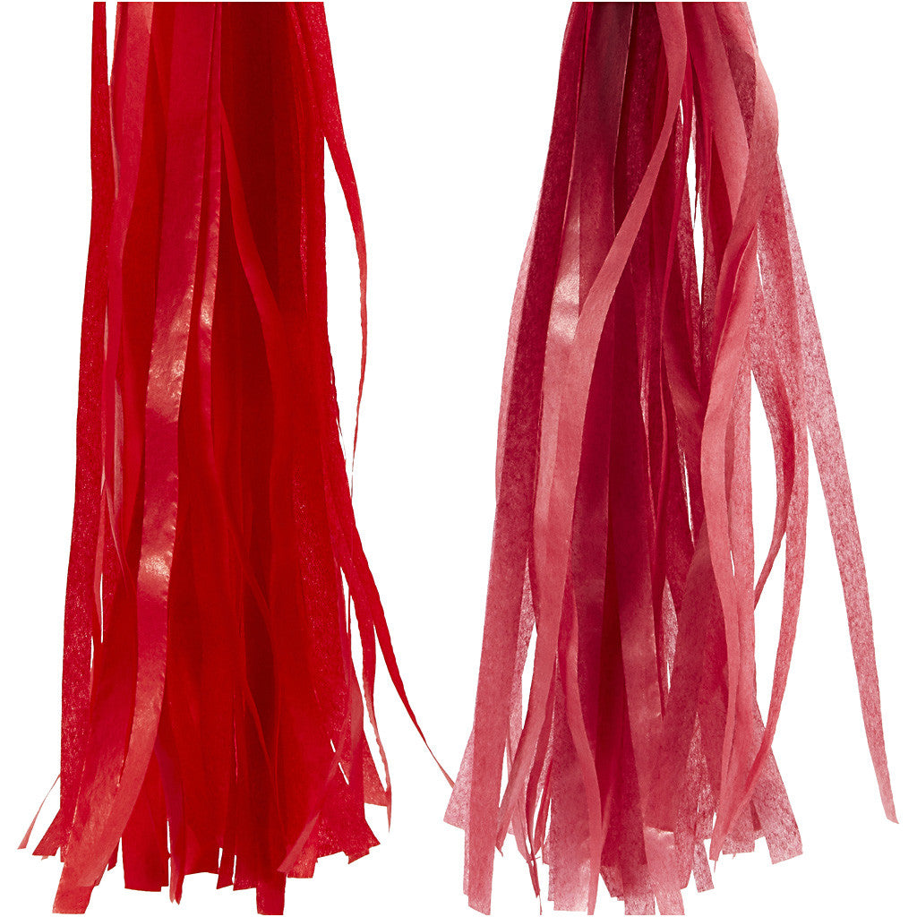 Paper Tassel, size 12x35 cm, 14 g, claret/red, 12 pc/ 1 pack [HOB-599803]