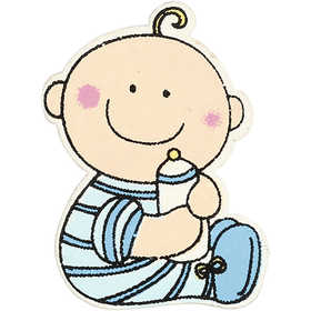 Baby, size 24x35 mm, thickness 1,7 mm, light blue, 10 pc/ 1 pack [HOB-599811]