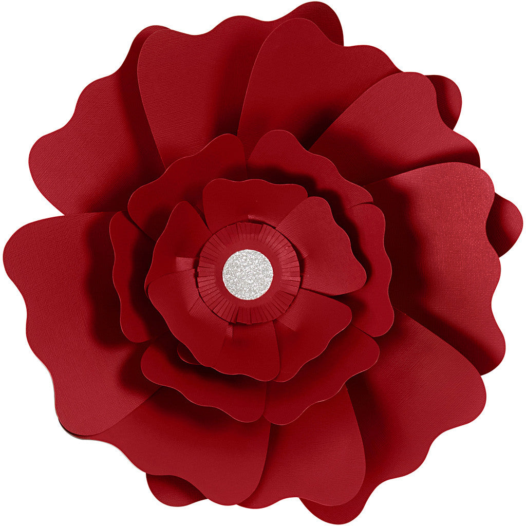 Paper Flowers, dia. 15+25 cm, 230 g, red, 2 pc/ 1 pack [HOB-599903]