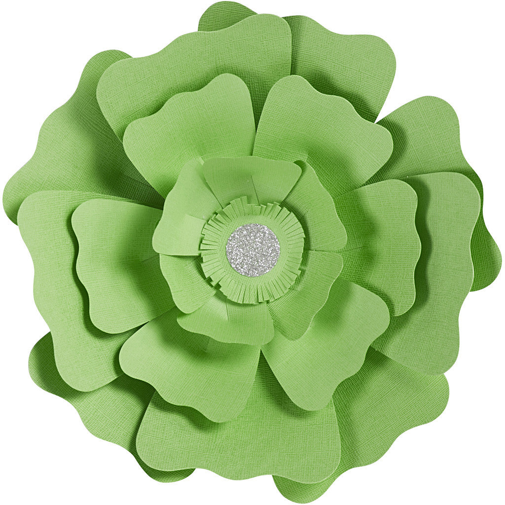 Paper Flowers, dia. 15+25 cm, 230 g, green, 2 pc/ 1 pack [HOB-599907]