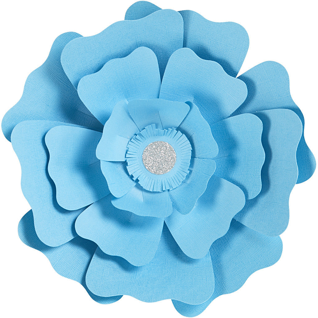 Paper Flowers, dia. 15+25 cm, 230 g, light blue, 2 pc/ 1 pack [HOB-599908]