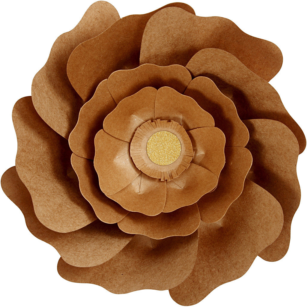 Paper Flowers, dia. 15+25 cm, natural, 2 pc/ 1 pack [HOB-599916]