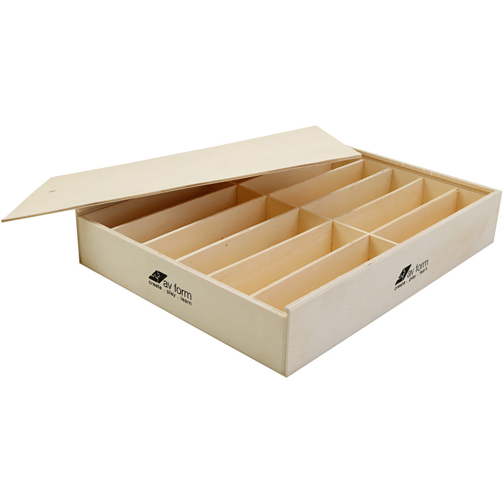 Wooden box with lid, size 29x37x6,5 cm, 1 pc [HOB-668257]