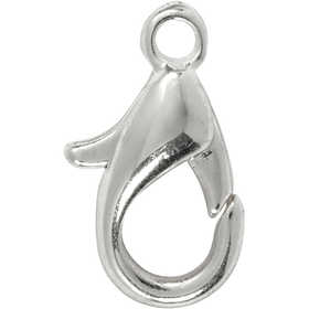 Carabiners, L: 10 mm, silver-plated, 100 pc/ 1 pack [HOB-600121]