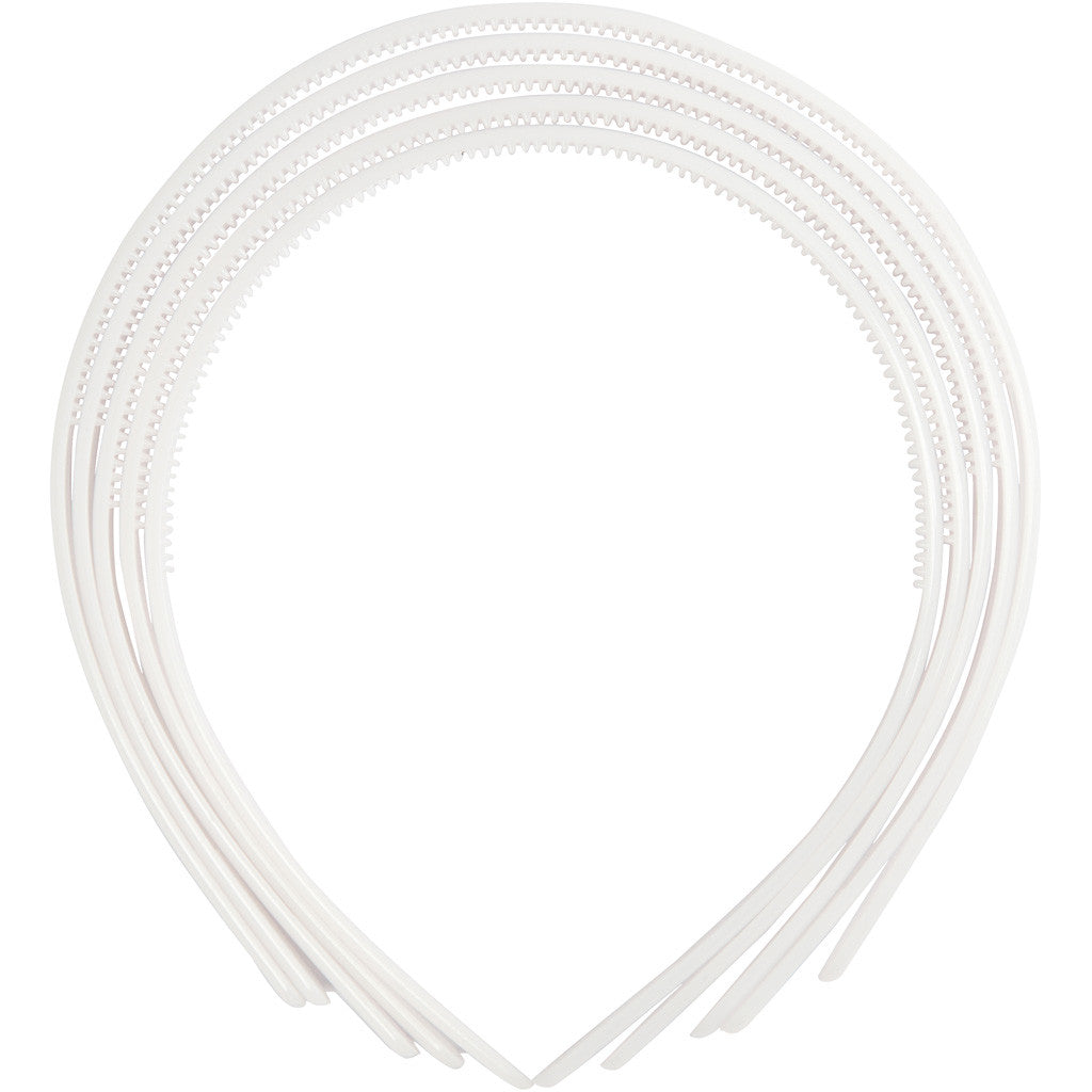 Hair Bands, W: 8 mm, white, 5 pc/ 1 pack [HOB-600801]