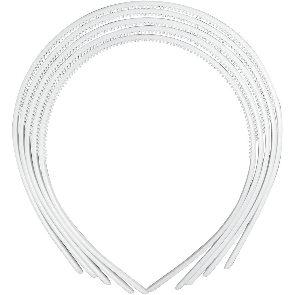 Hair Bands, W: 8 mm, white, 5 pc/ 1 pack [HOB-600801]