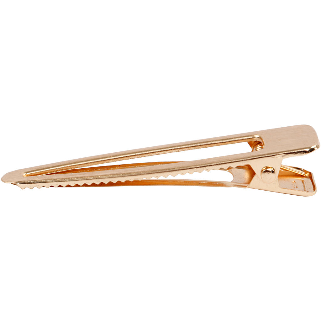 Hair slide, L: 75 mm, W: 16 mm, gold-plated, 1 pc [HOB-600983]