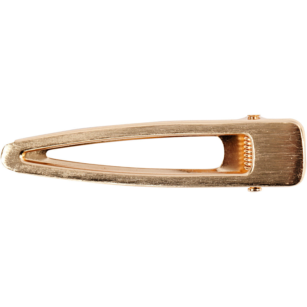 Hair slide, L: 75 mm, W: 16 mm, gold-plated, 1 pc [HOB-600983]