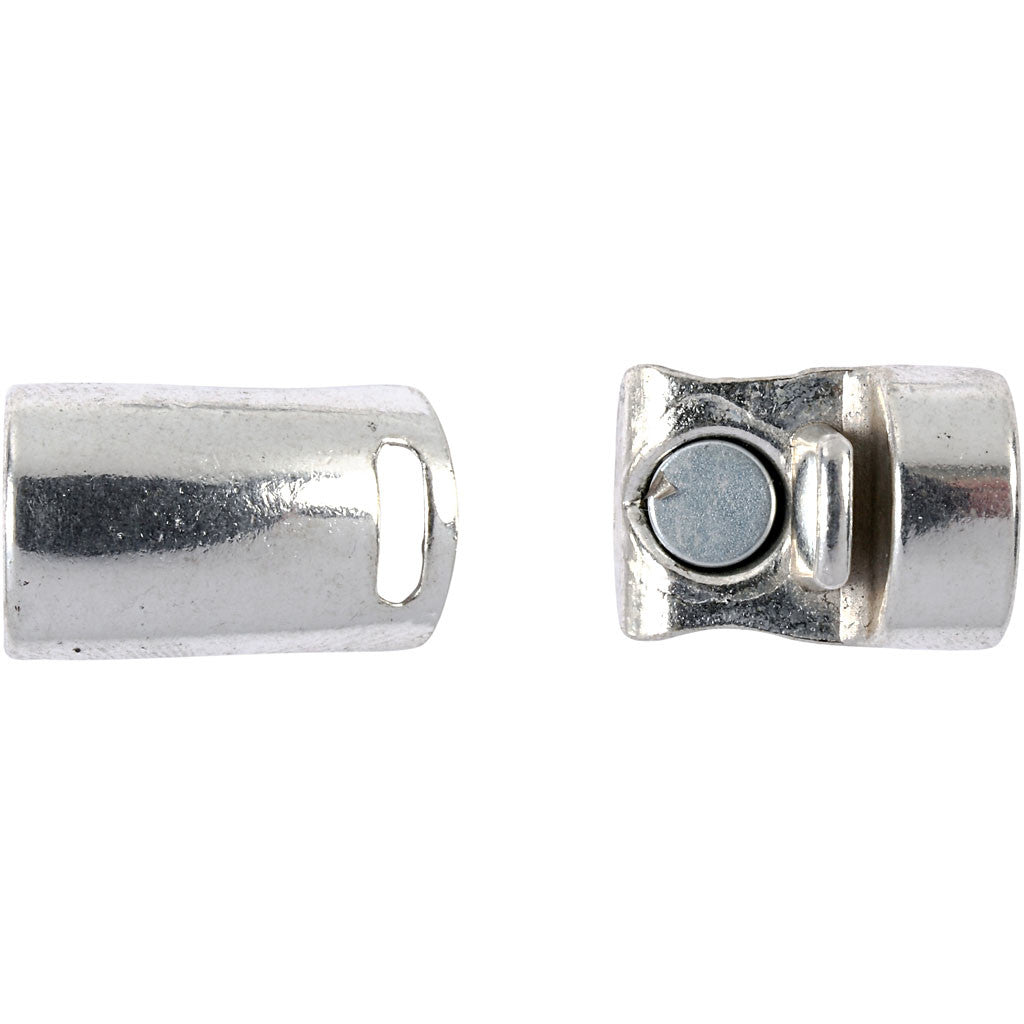 Magnetic Clasp, dia. 26 mm, hole size 10 mm, antique silver, 1 pc [HOB-60146]