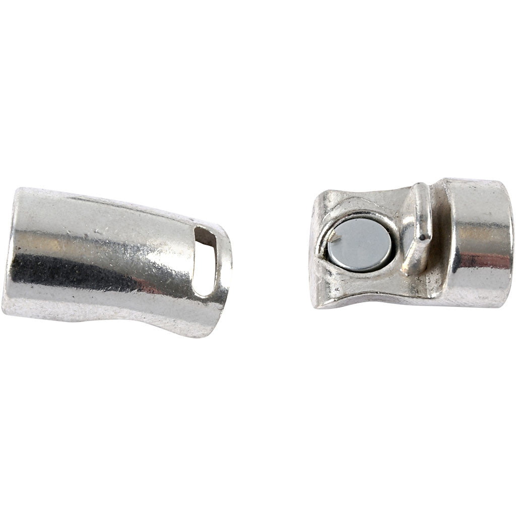 Magnetic Clasp, dia. 26 mm, hole size 10 mm, antique silver, 1 pc [HOB-60146]