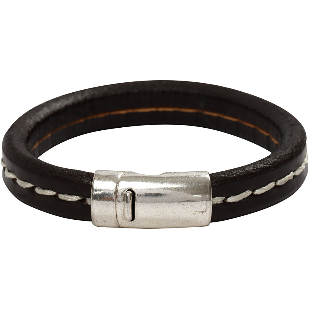 Magnetic Clasp, dia. 26 mm, hole size 10 mm, antique silver, 1 pc [HOB-60146]