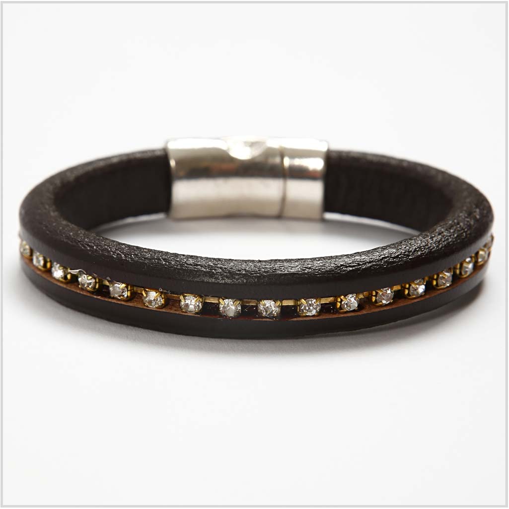 Magnetic Clasp, dia. 26 mm, hole size 10 mm, antique silver, 1 pc [HOB-60146]