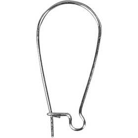 Ear Hanger, L: 25 mm, silver-plated, 30 pc/ 1 pack [HOB-60311]