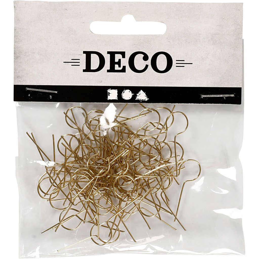 Hanging Ornaments, L: 22 mm, hole size 8 mm, gold-plated, 50 pc/ 1 pack [HOB-603650]