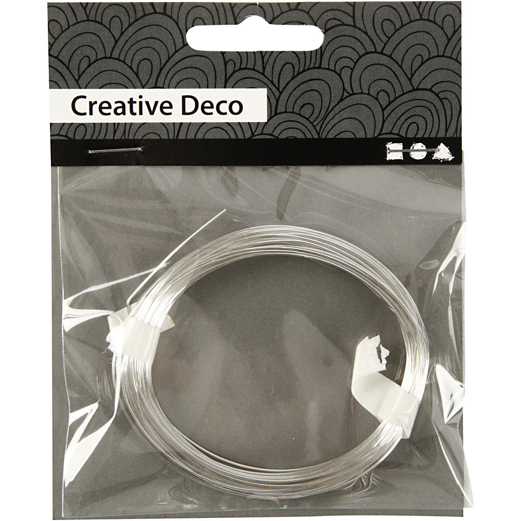 Silver-plated Wire, thickness 0,6 mm, silver-plated, 10 m/ 1 roll [HOB-61006]