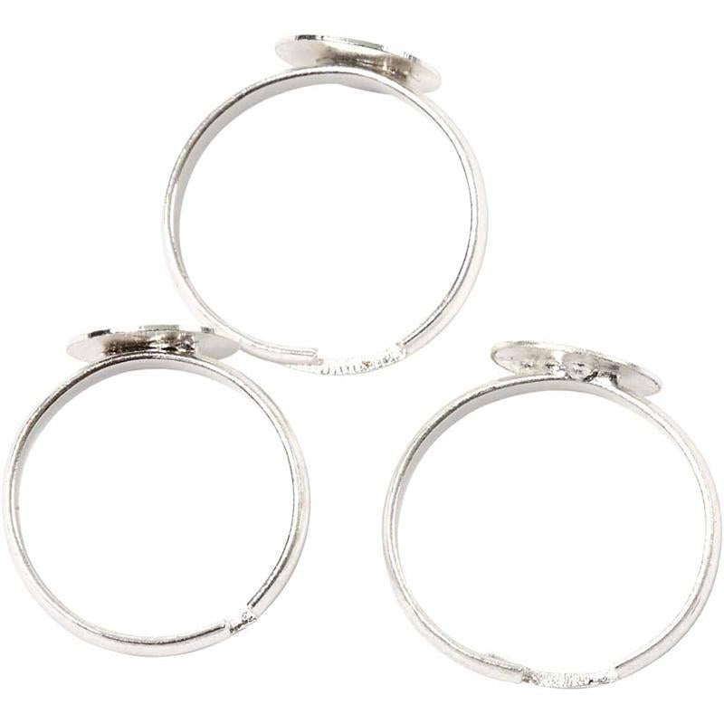 Finger Ring, silver-plated, 15pc/ 1 pack [HOB-61311]