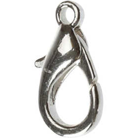 Carabiners, L: 18 mm, silver-plated, 4 pc/ 1 pack [HOB-613131]