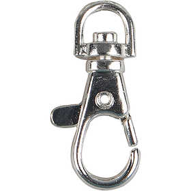 Lobster Claw Clasps, H: 3,7 cm, dia. 37 mm, W: 1,4 cm, silver-plated, 15 pc/ 1 pack [HOB-61314]