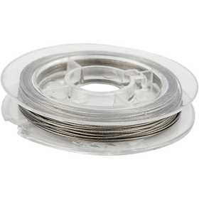 Beading Wire, thickness 0,38 mm, silver, 10 m/ 1 roll [HOB-61520]