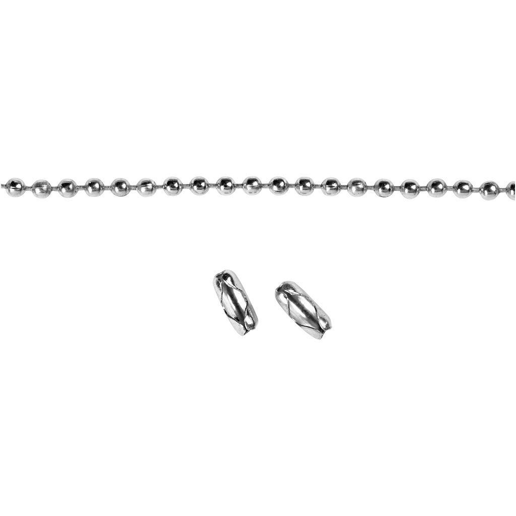 Bead Chain, dia. 1,5 mm, silver-plated, 3 m/ 1 roll [HOB-61530]
