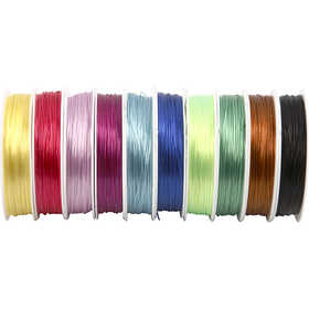 Elastic Cord, thickness 1 mm, assorted colours, 10x25 m/ 1 pack [HOB-61536]