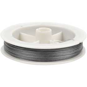 Beading Wire, thickness 0,38 mm, silver, 100 m/ 1 roll [HOB-61586]