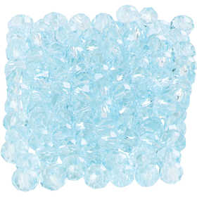 Faceted Beads, size 3x4 mm, hole size 0,8 mm, sea blue, 100 pc/ 1 pack [HOB-61663]