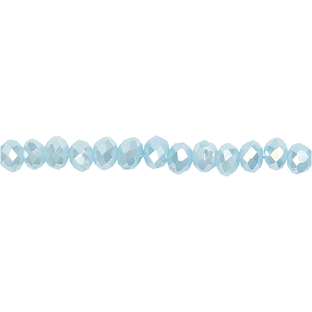 Faceted Beads, size 3x4 mm, hole size 0,8 mm, sea blue, 100 pc/ 1 pack [HOB-61663]