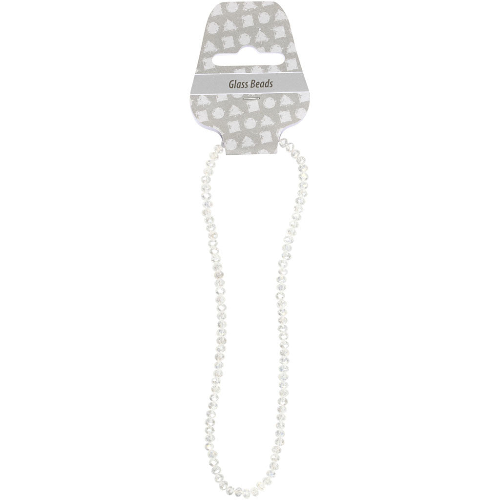 Faceted Beads, size 3x4 mm, hole size 0,8 mm, crystal, 100 pc/ 1 pack [HOB-61665]