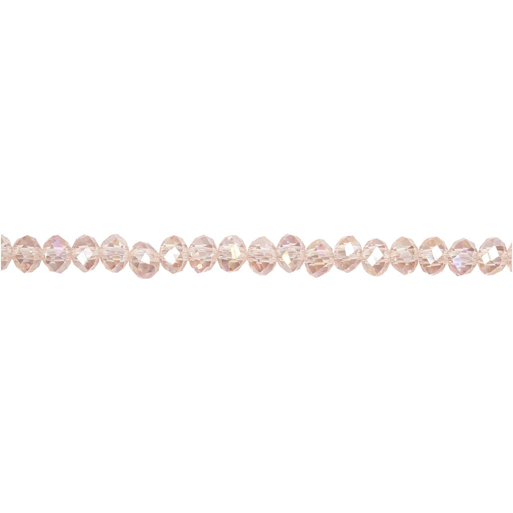 Faceted Beads, size 3x4 mm, hole size 0,8 mm, rose, 100 pc/ 1 pack [HOB-61666]