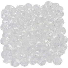 Faceted Beads, size 5x6 mm, hole size 1 mm, crystal, 100 pc/ 1 pack [HOB-61672]