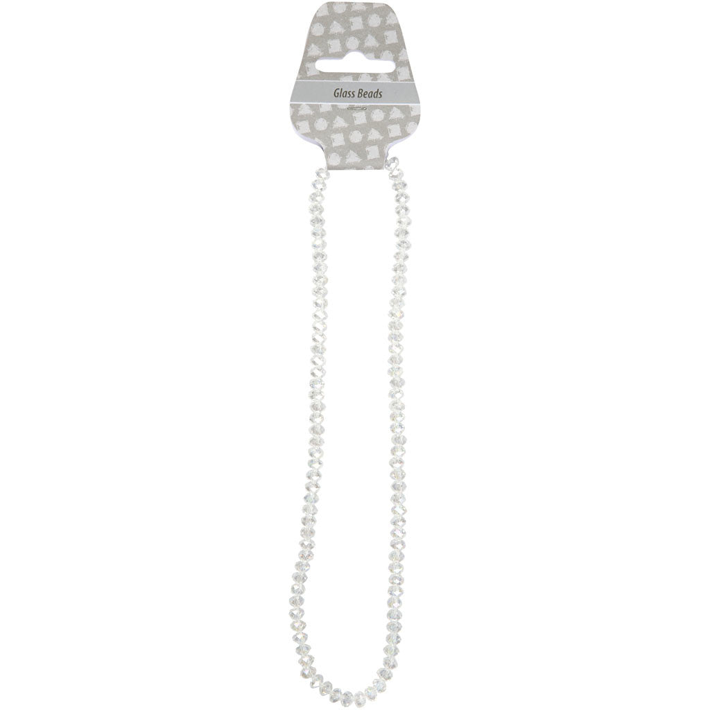 Faceted Beads, size 5x6 mm, hole size 1 mm, crystal, 100 pc/ 1 pack [HOB-61672]