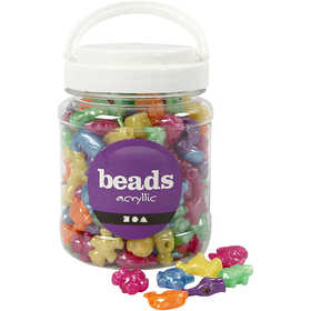 Novelty Beads, size 25 mm, hole size 4 mm, ca. 220 pc, mother of pearl colours, 700 ml/ 1 tub [HOB-61823]