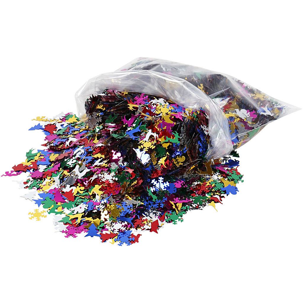 Sequins, size 15 mm, metallic colours, 250 g/ 1 pack [HOB-61860]