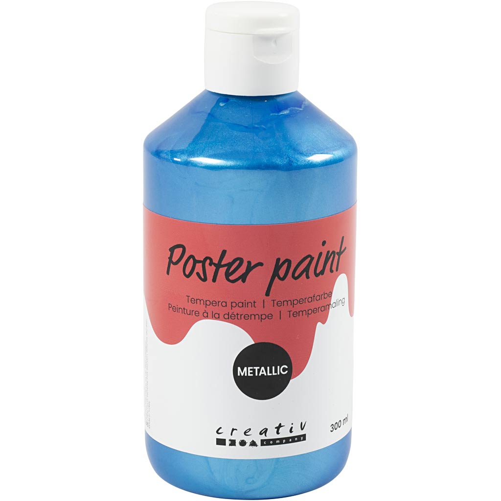 Poster paint Metallic, blue, 300 ml