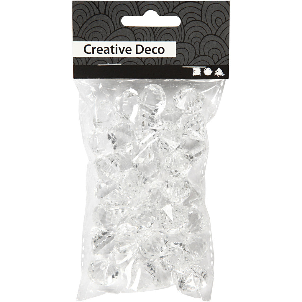 Acylic Beads, size 17x16 mm, hole size 1,2 mm, gloss transparent, 43 pc/ 1 pack [HOB-636880]