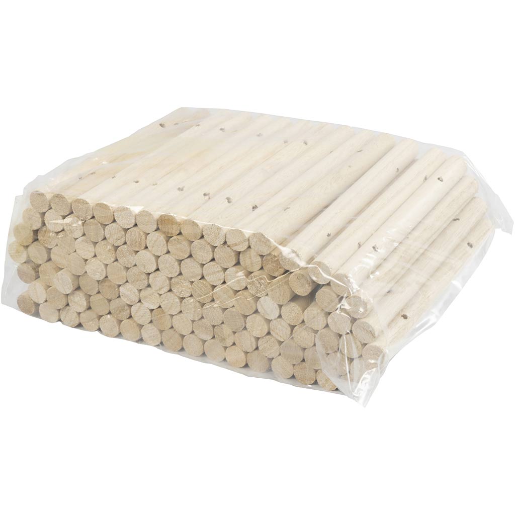 Wooden rods for trivet, dia. 14-15 mm, size 18 cm, hole size 4 mm, 108 pc/ 1 pack [HOB-669070]