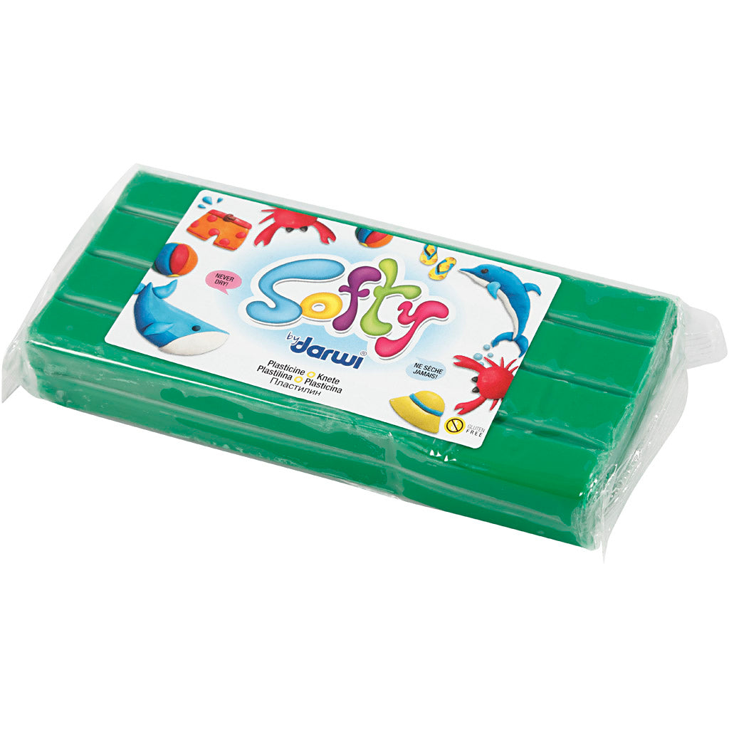 Softy Modelling Clay, green, 500 g/ 1 pack [HOB-680464]