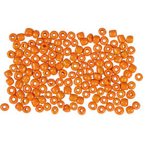 Rocaille Seed Beads, dia. 3 mm, size 8/0, hole size 0,6-1,0 mm, orange, 25 g/ 1 pack [HOB-682021]