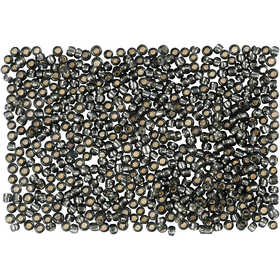 Rocaille Seed Beads, dia. 1,7 mm, size 15/0, hole size 0,5-0,8 mm, grey green, 25 g/ 1 pack [HOB-686740]