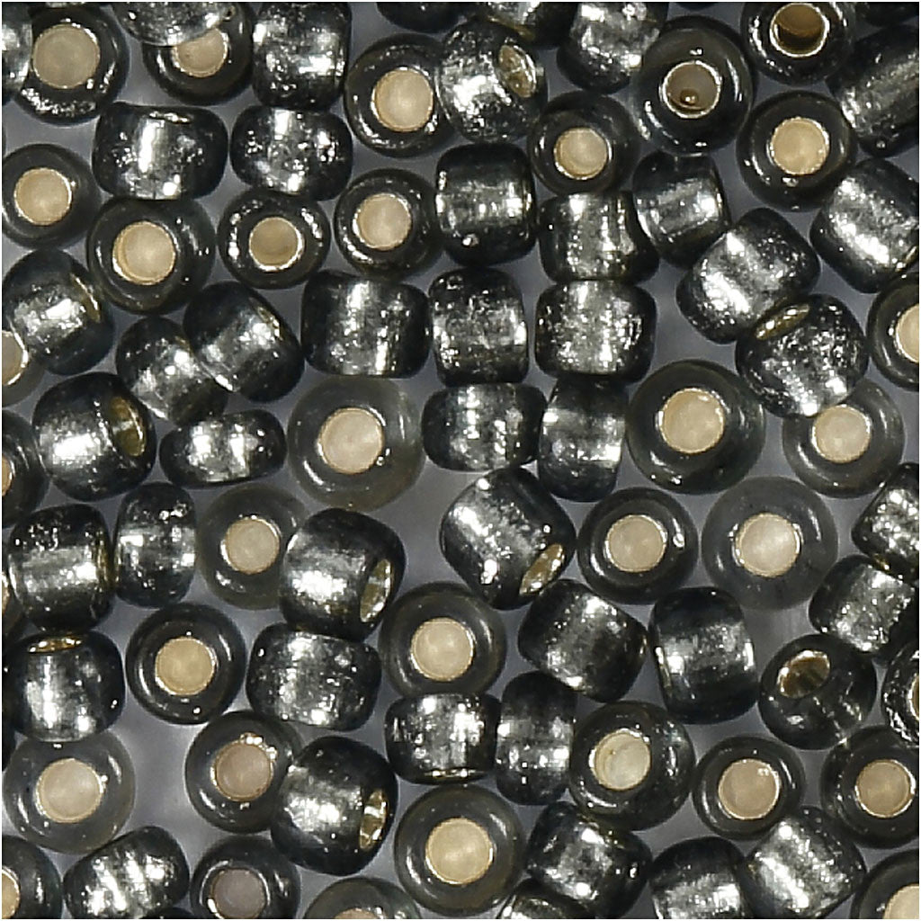 Rocaille Seed Beads, dia. 1,7 mm, size 15/0, hole size 0,5-0,8 mm, grey green, 500 g/ 1 bag [HOB-68674]