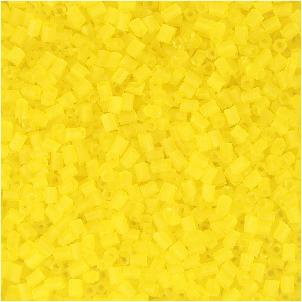 Rocaille Seed Beads 2-cut, dia. 1,7 mm, size 15/0, hole size 0,5 mm, transparent yellow, 25 g/ 1 pack [HOB-687780]